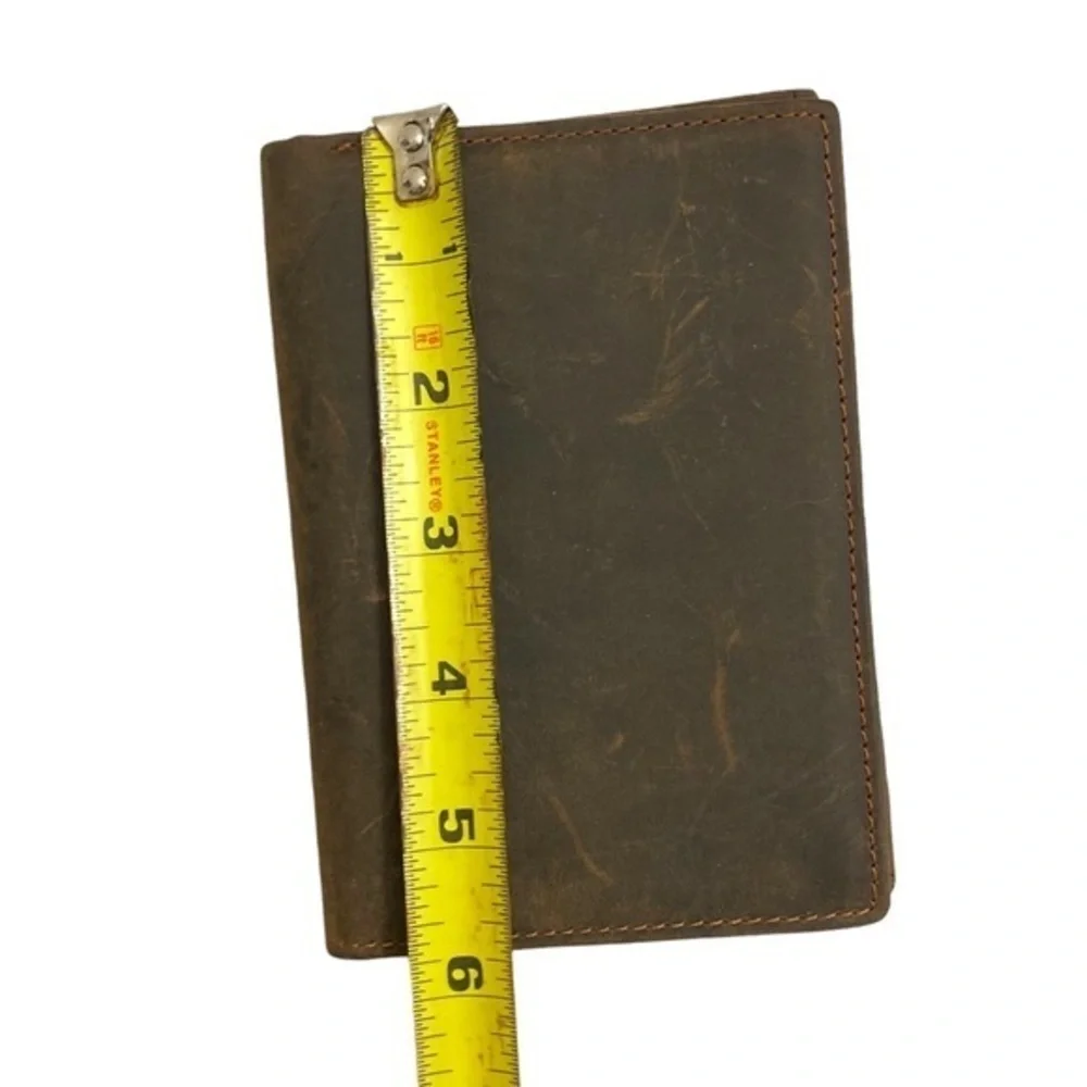 Mens Distressed Brown leather Passport Wallet